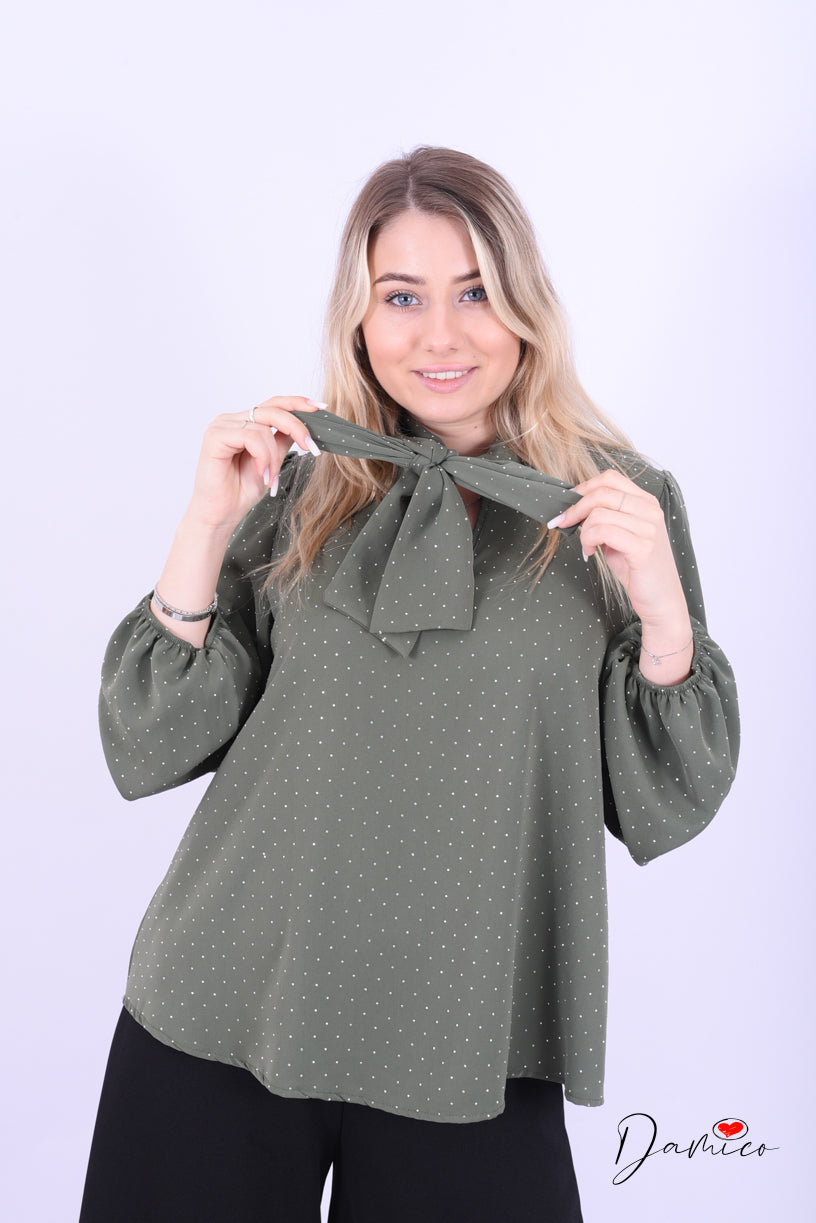 Blusa fiocco punti luce