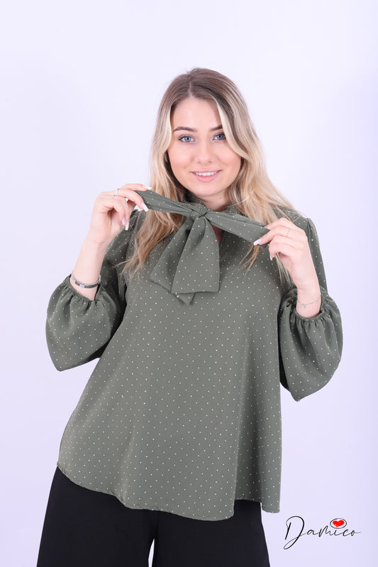 Blusa fiocco punti luce