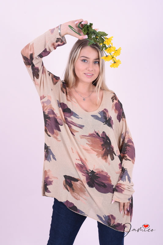 Maglia large con fiori