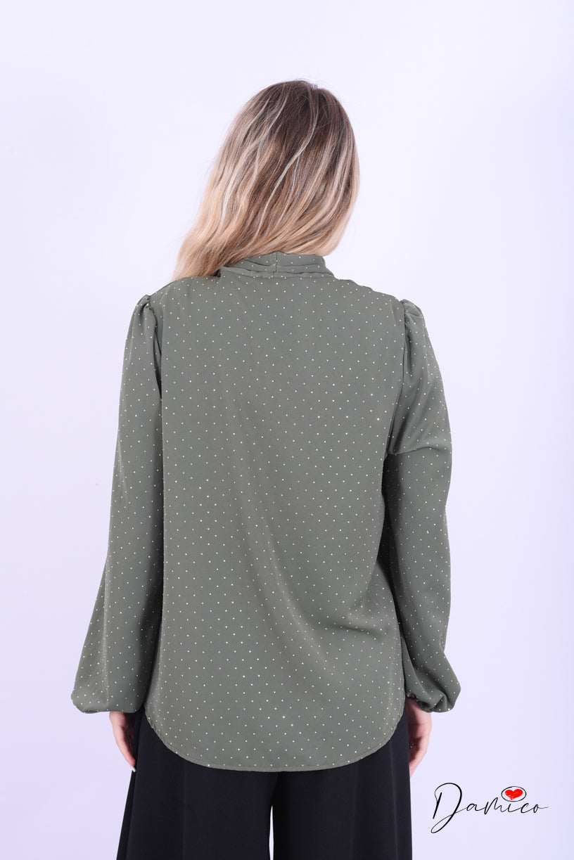 Blusa fiocco punti luce