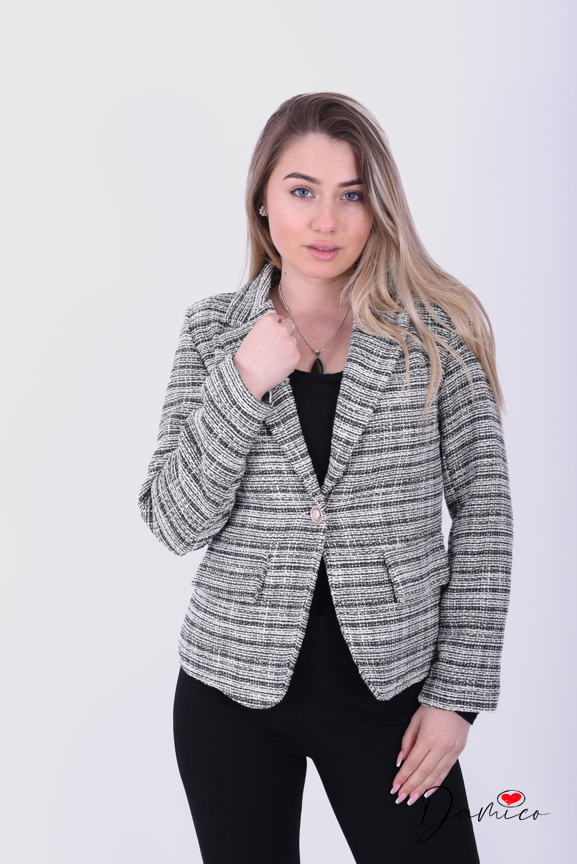 Blazer multifilo bottone oro