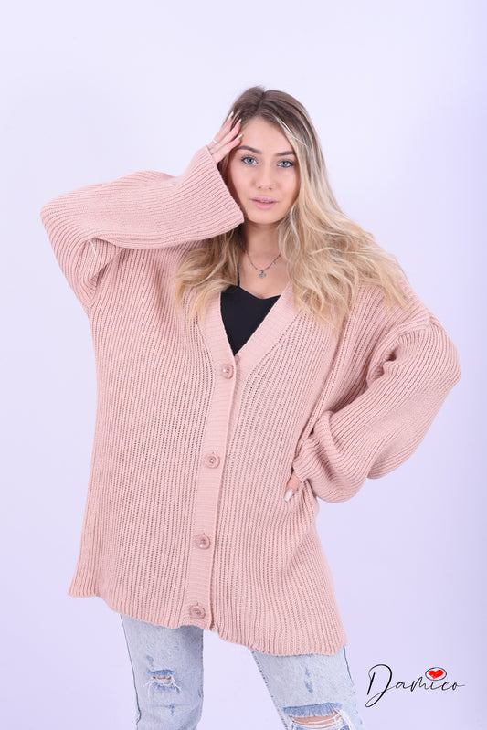 Cardigan over con bottoni