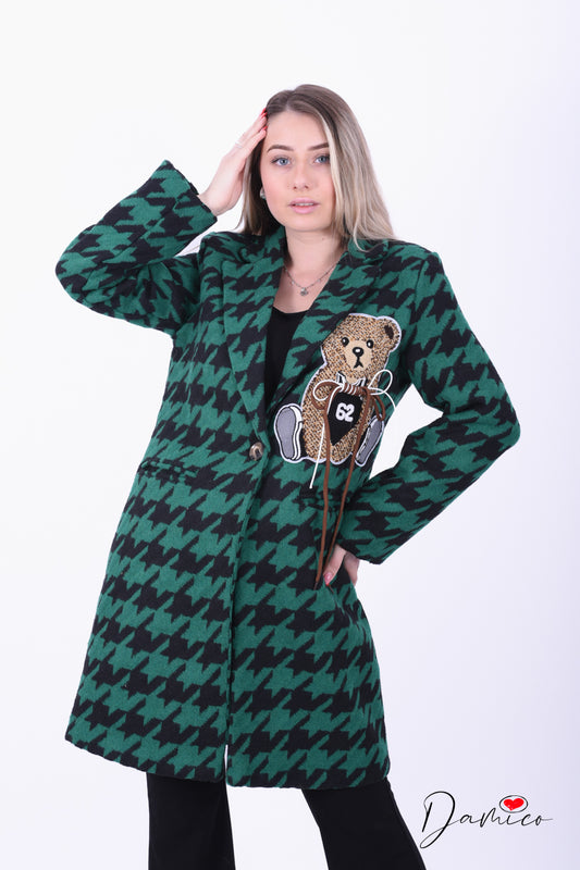 Cappotto bear pied de poule